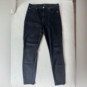 7 For All Mankind High Waist Ankle Skinny Black Jeans